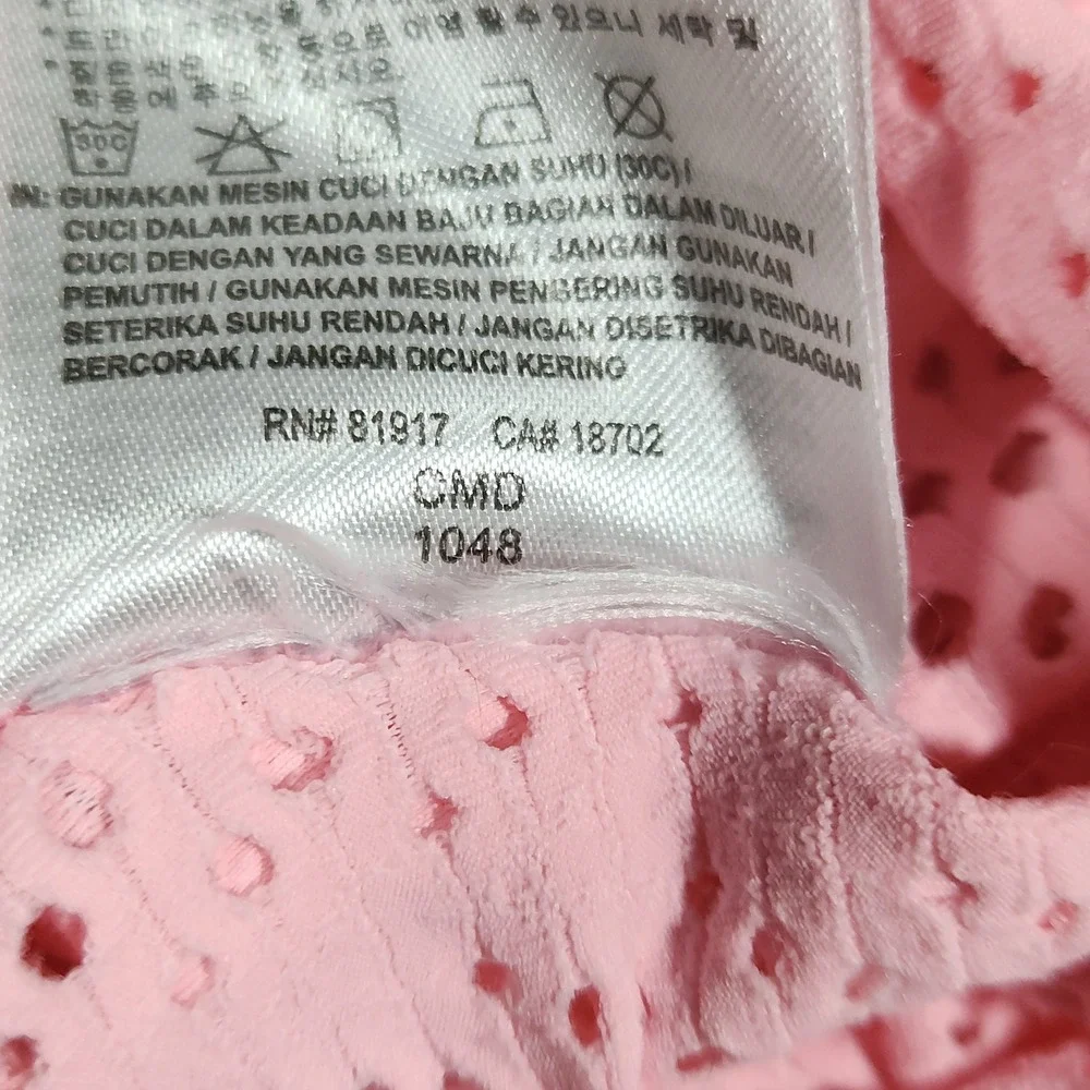 Hurley Girls XL Pink Crochet Eyelet Swim Cover Up Dress Beach Vacation Resort